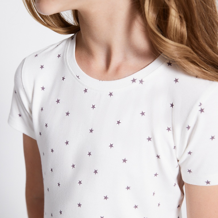 Soft tee "Hannie printed star" White 2